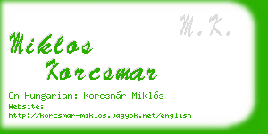 miklos korcsmar business card