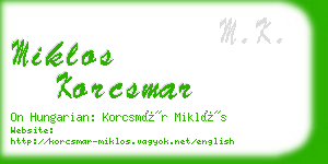 miklos korcsmar business card